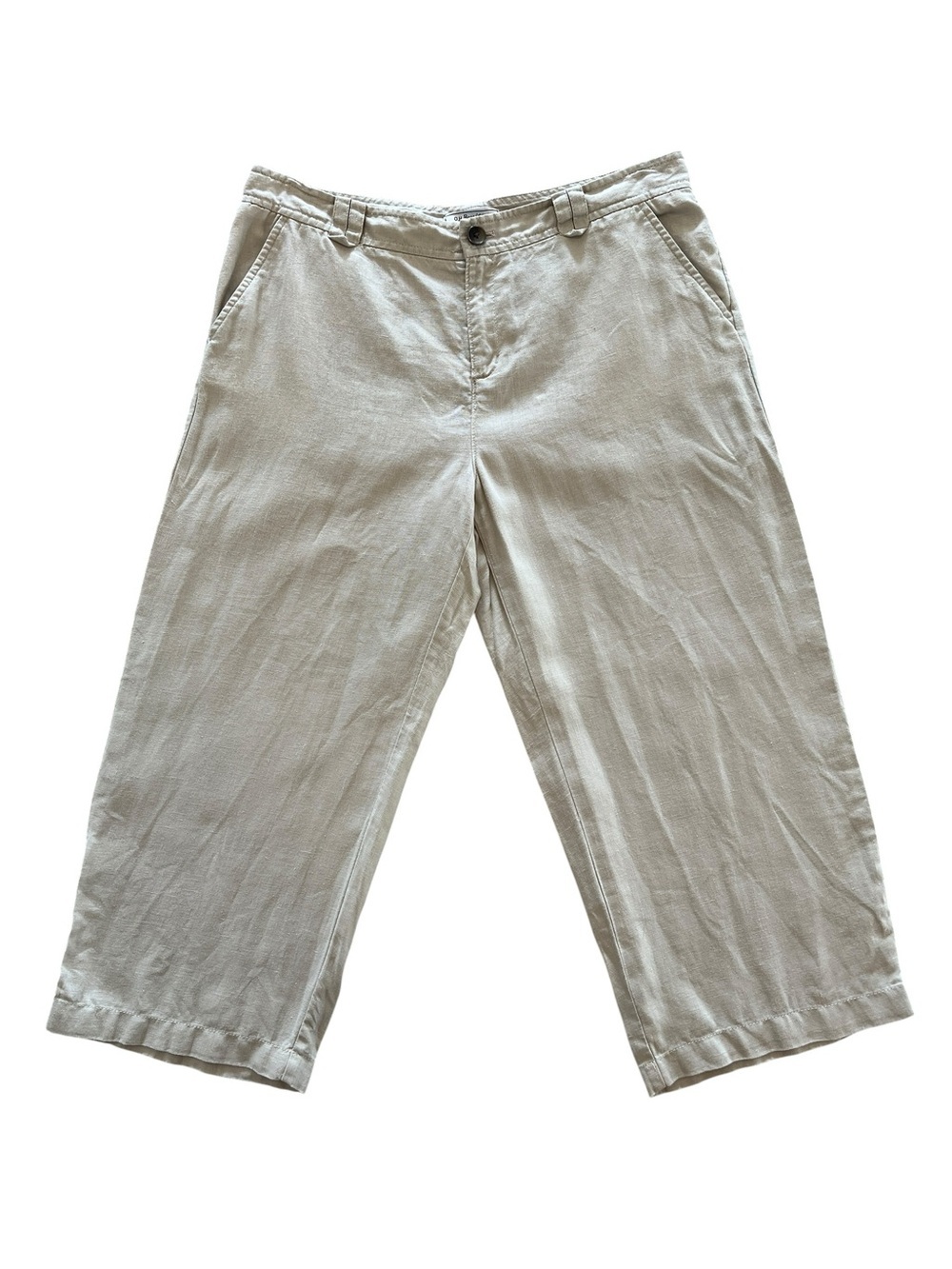 Vintage G.H. Bass & Co Casual Wide Leg 100% Linen Cottagecore Capri Pants- 12
